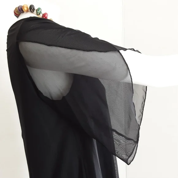NWOT SESE CODE BLACK MESH TULIP TUNIC SLEEVE TOP - Picture 6 of 10